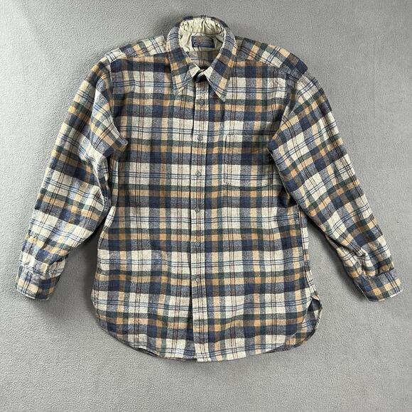 Vintage Pendleton Shirt Mens Large Plaid Wool Long Sleeve Flannel Outdoors - Picture 1 of 9
